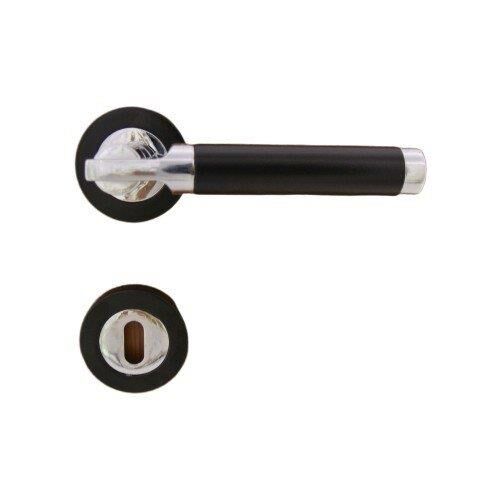 Nobel Çankaya Rozetli Oda Kapı Kolu Krom/Siyah